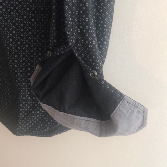 ProjekRaw navy/black patterned shoulder detail contrast cuff front pocket EUC - Picture 5 of 13